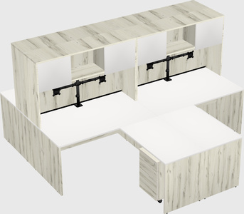 Quad l-shaped office desks