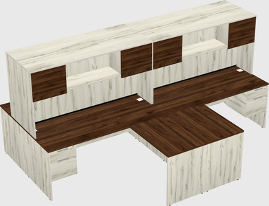 Quad l-shaped office desks