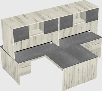 Quad l-shaped office desks