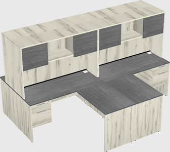 Quad l-shaped office desks