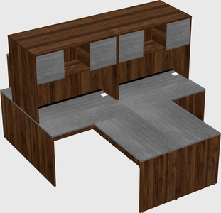 Quad l-shaped office desks