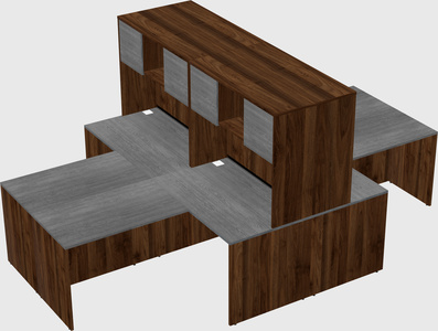 Quad l-shaped office desks