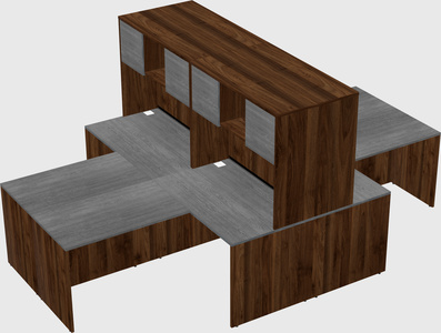 Quad l-shaped office desks