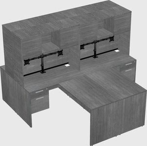 Quad l-shaped office desks