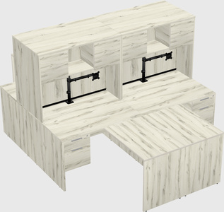 Quad l-shaped office desks
