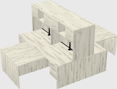 Quad l-shaped office desks
