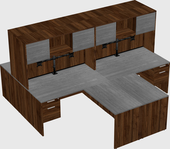 Quad l-shaped office desks