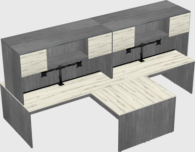 Quad l-shaped office desks