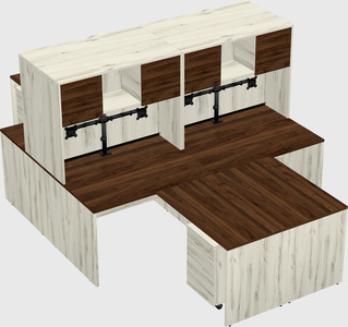 Quad l-shaped office desks