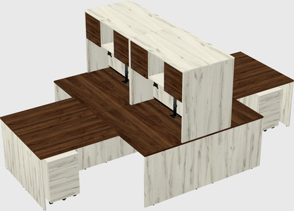 Quad l-shaped office desks