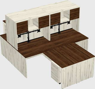 Quad l-shaped office desks
