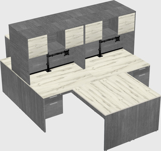 Quad l-shaped office desks