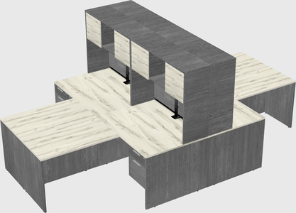 Quad l-shaped office desks