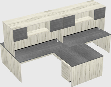 Quad l-shaped office desks