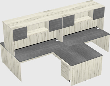 Quad l-shaped office desks