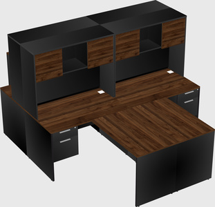Quad l-shaped office desks