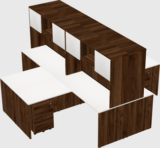 Quad l-shaped office desks