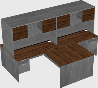 Quad l-shaped office desks