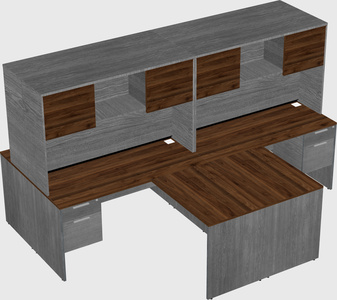 Quad l-shaped office desks
