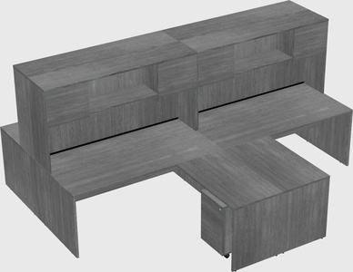 Quad l-shaped office desks