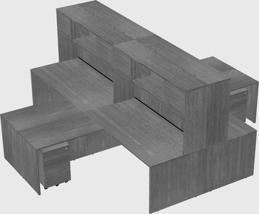 Quad l-shaped office desks
