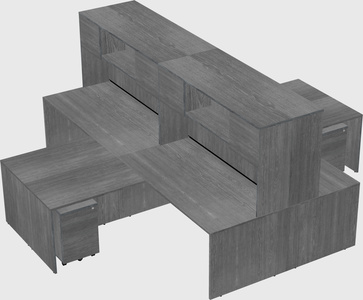 Quad l-shaped office desks