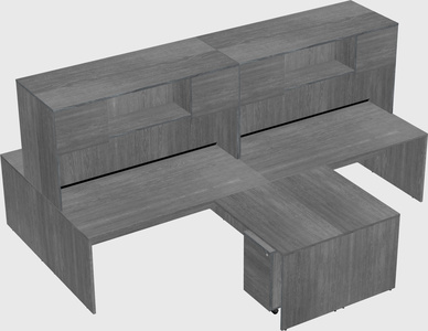 Quad l-shaped office desks