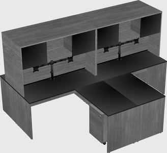 Quad l-shaped office desks
