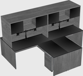 Quad l-shaped office desks