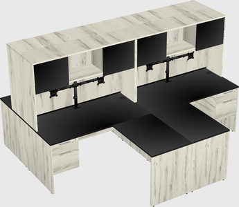 Quad l-shaped office desks