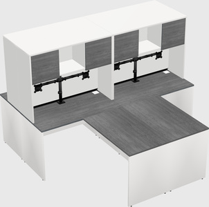 Quad l-shaped office desks