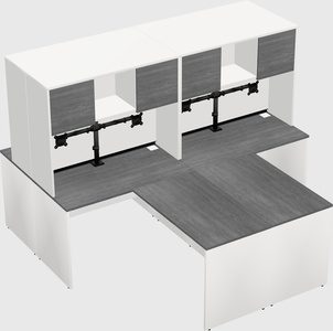 Quad l-shaped office desks