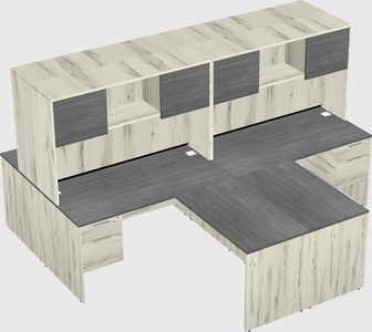 Quad l-shaped office desks