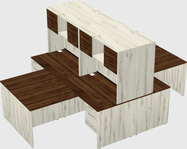 Quad l-shaped office desks