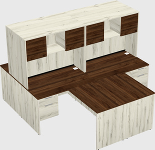 Quad l-shaped office desks