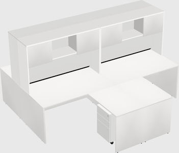 Quad l-shaped office desks