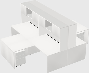 Quad l-shaped office desks