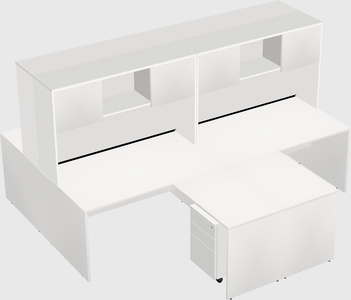 Quad l-shaped office desks