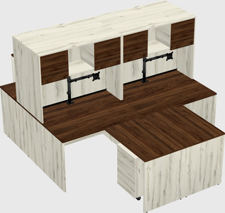 Quad l-shaped office desks