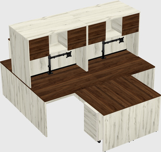 Quad l-shaped office desks