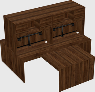 Quad l-shaped office desks