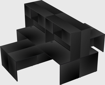 Quad l-shaped office desks