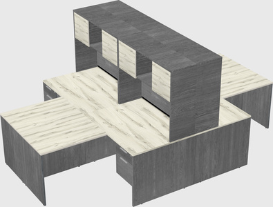 Quad l-shaped office desks
