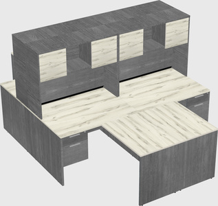 Quad l-shaped office desks