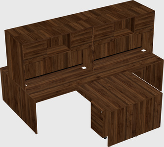 Quad l-shaped office desks