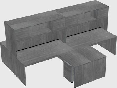 Quad l-shaped office desks