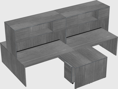 Quad l-shaped office desks