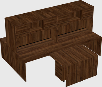 Quad l-shaped office desks