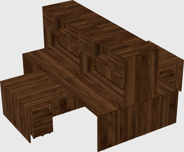Quad l-shaped office desks