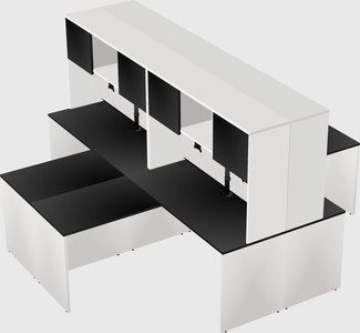 Quad l-shaped office desks